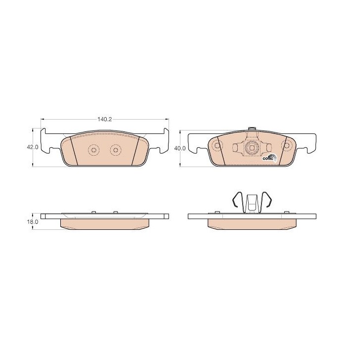 TRW COTEC Bremsbelagsatz, Scheibenbremse GDB2016