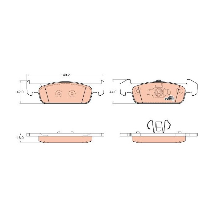 TRW COTEC Bremsbelagsatz, Scheibenbremse GDB2018
