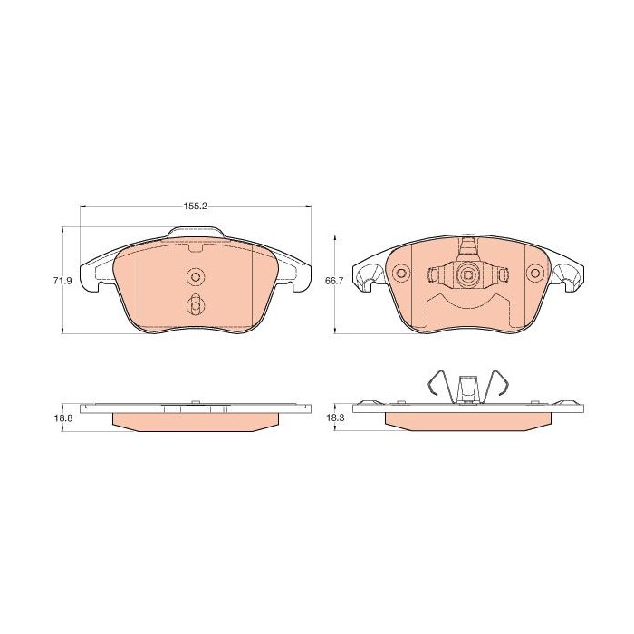 TRW Bremsbelagsatz, Scheibenbremse GDB2025