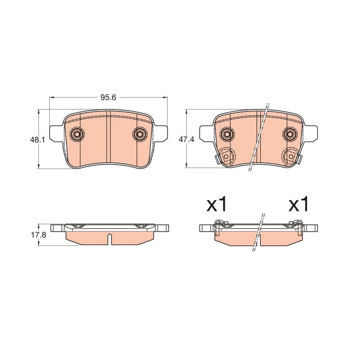 TRW Bremsbelagsatz, Scheibenbremse GDB2032