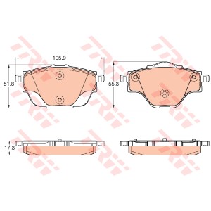 TRW COTEC Bremsbelagsatz, Scheibenbremse GDB2034