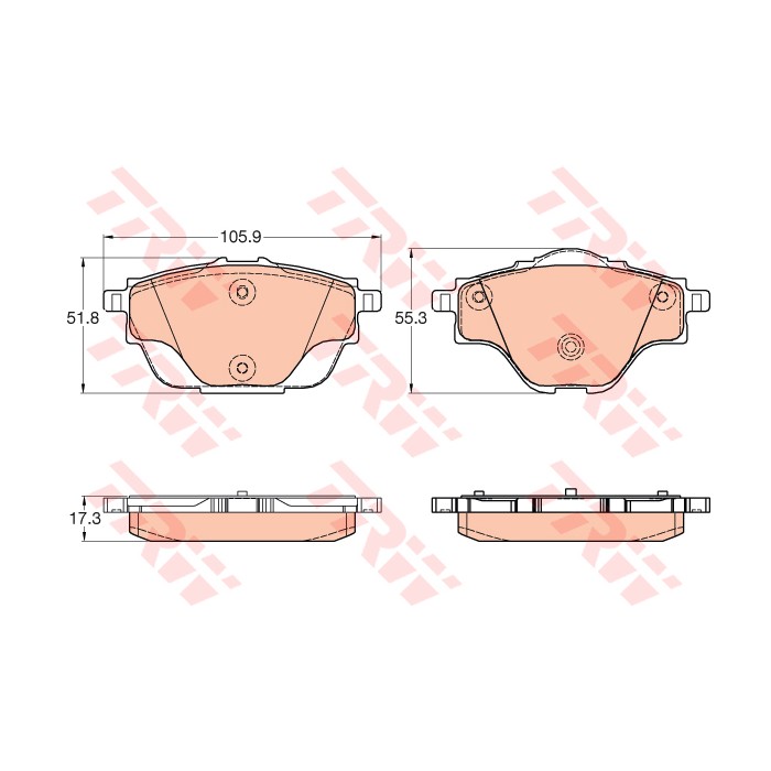 TRW COTEC Bremsbelagsatz, Scheibenbremse GDB2034