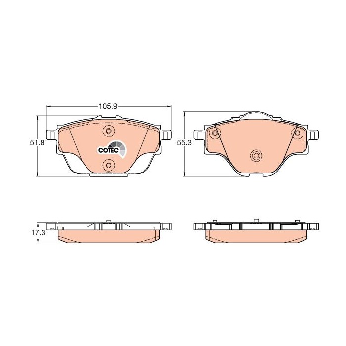 TRW COTEC Bremsbelagsatz, Scheibenbremse GDB2034