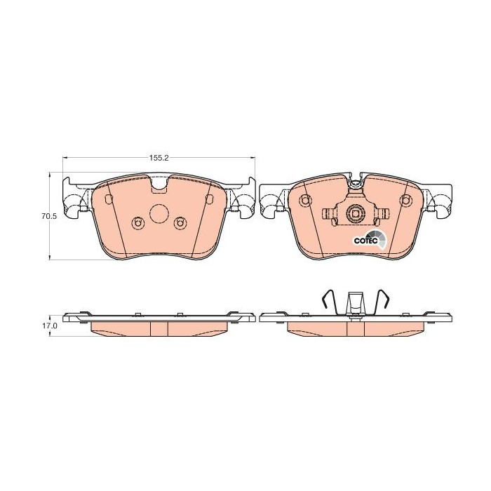 TRW COTEC Bremsbelagsatz, Scheibenbremse GDB2035