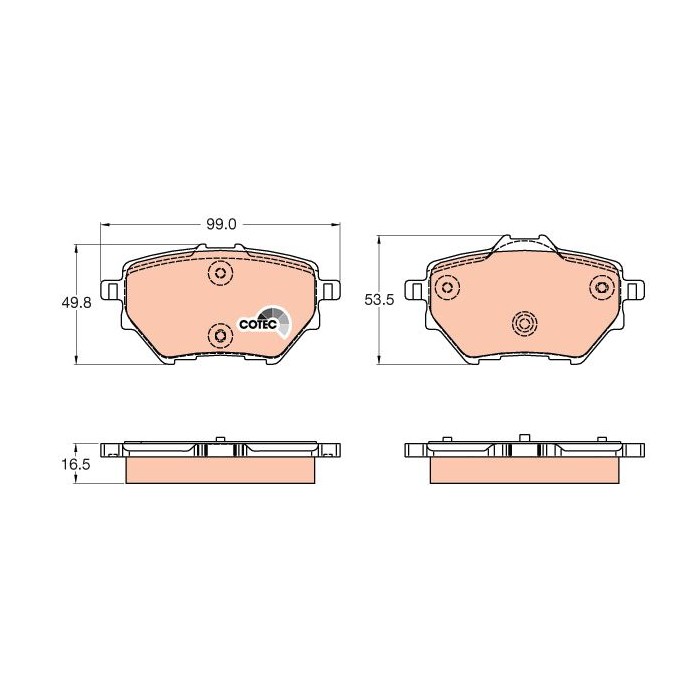 TRW COTEC Bremsbelagsatz, Scheibenbremse GDB2036