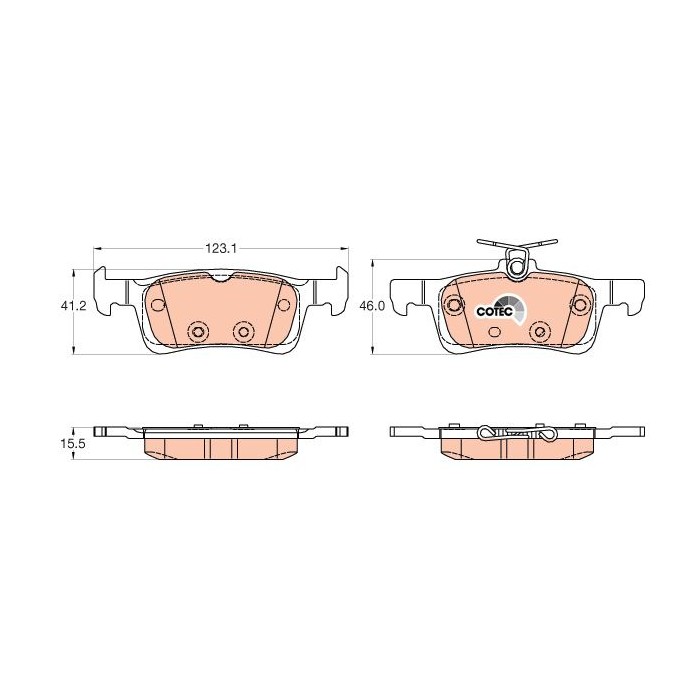 TRW COTEC Bremsbelagsatz, Scheibenbremse GDB2037
