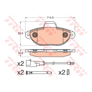 TRW COTEC Bremsbelagsatz, Scheibenbremse GDB2041