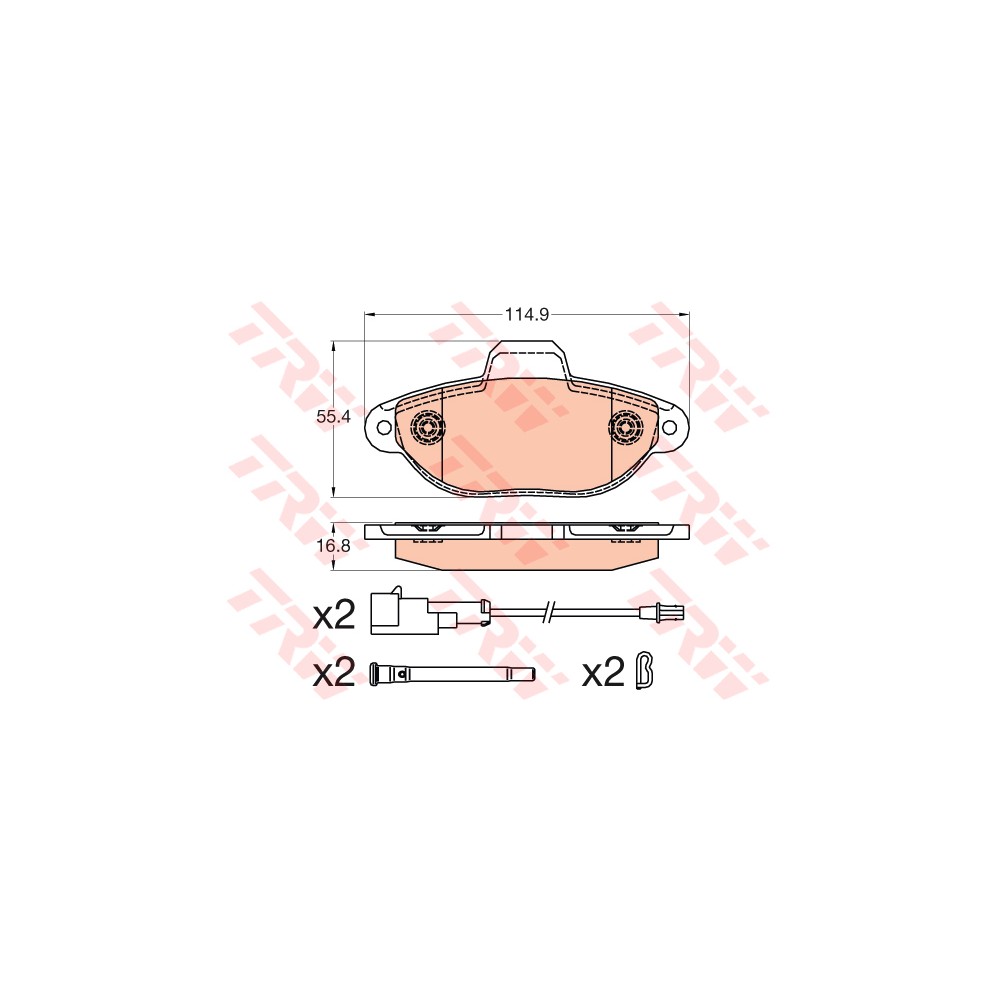 TRW COTEC Bremsbelagsatz, Scheibenbremse GDB2041