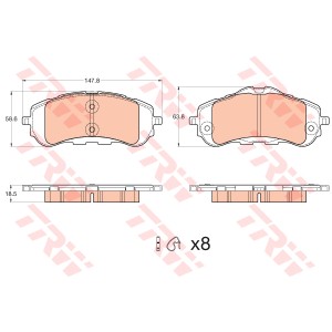 TRW COTEC Bremsbelagsatz, Scheibenbremse GDB2044