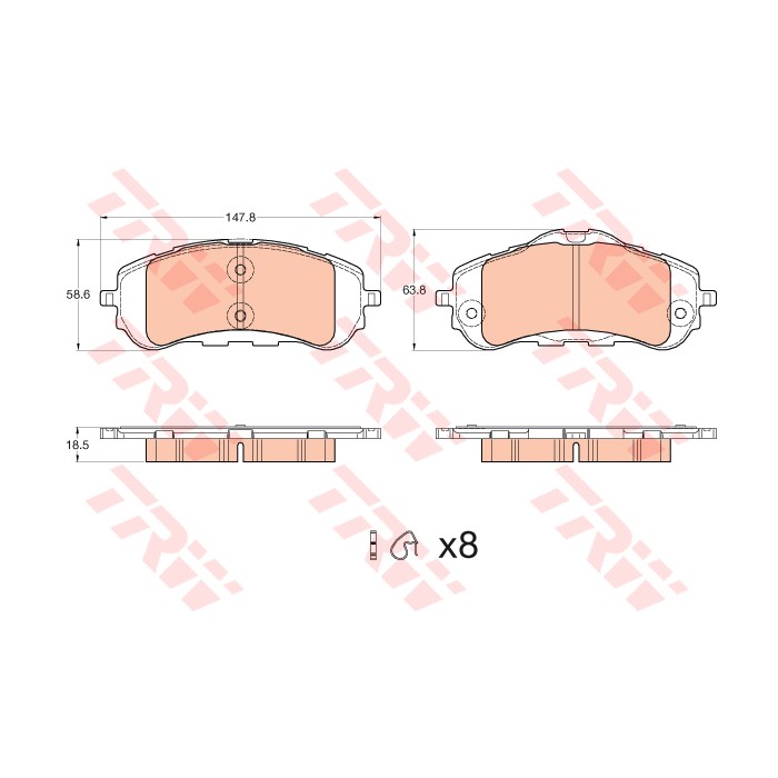 TRW COTEC Bremsbelagsatz, Scheibenbremse GDB2044
