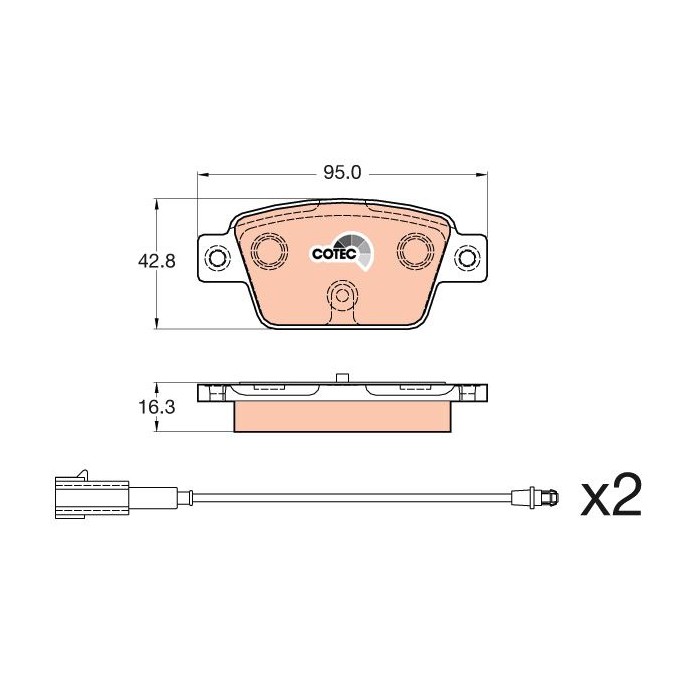 TRW COTEC Bremsbelagsatz, Scheibenbremse GDB2054