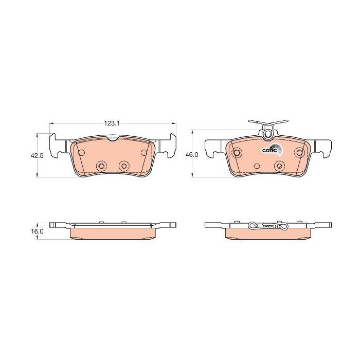 TRW COTEC Bremsbelagsatz, Scheibenbremse GDB2055