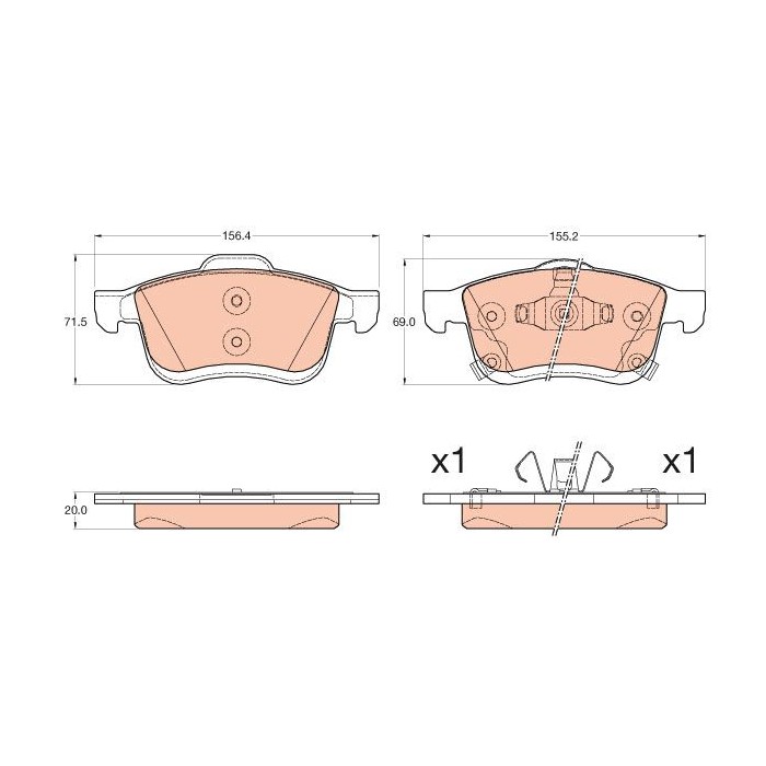 TRW Bremsbelagsatz, Scheibenbremse GDB2060