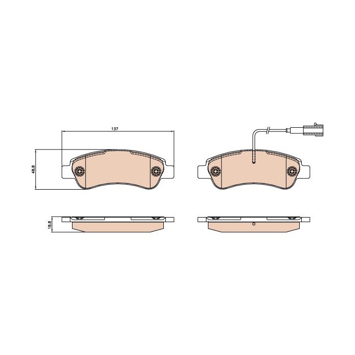 TRW Bremsbelagsatz, Scheibenbremse GDB2068