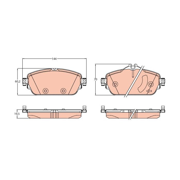 TRW Bremsbelagsatz, Scheibenbremse GDB2070