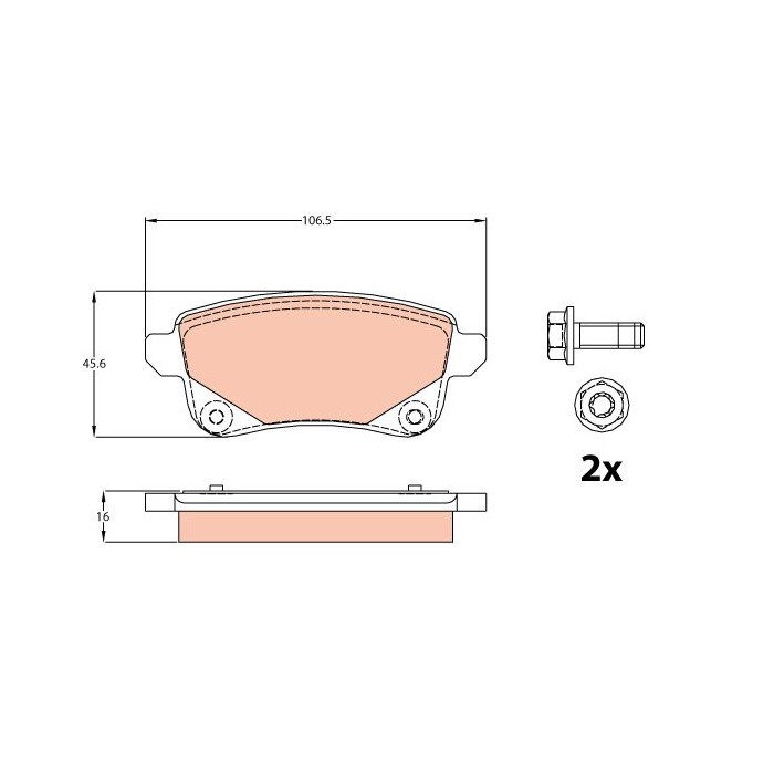 TRW Bremsbelagsatz, Scheibenbremse GDB2082