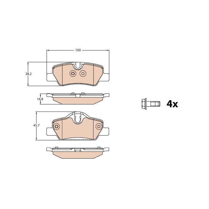 TRW Bremsbelagsatz, Scheibenbremse GDB2088