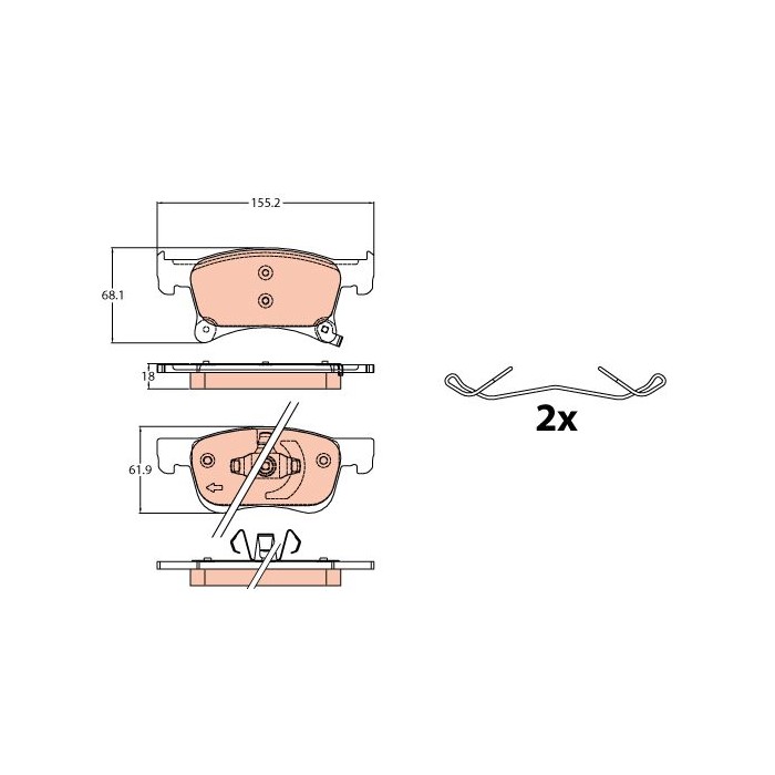 TRW Bremsbelagsatz, Scheibenbremse GDB2091