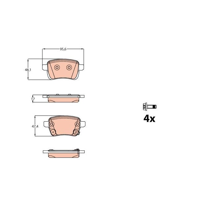 TRW Bremsbelagsatz, Scheibenbremse GDB2093