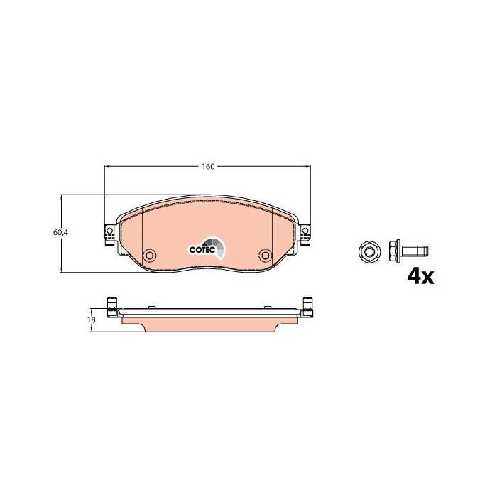TRW COTEC Bremsbelagsatz, Scheibenbremse GDB2096