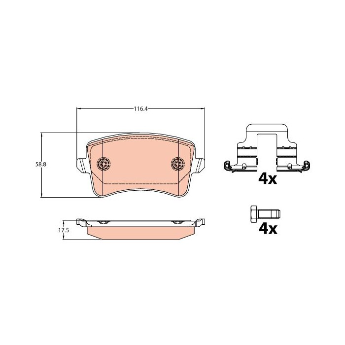 TRW Bremsbelagsatz, Scheibenbremse GDB2107