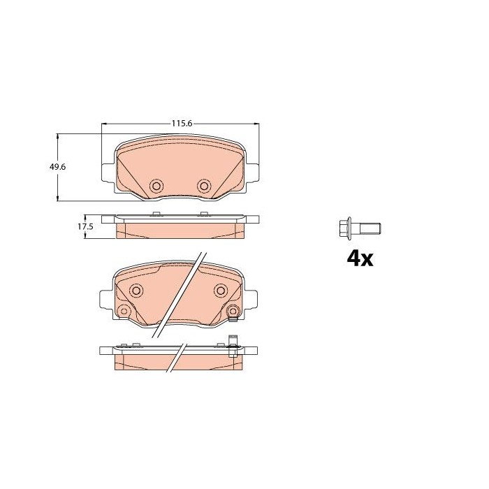 TRW Bremsbelagsatz, Scheibenbremse GDB2116