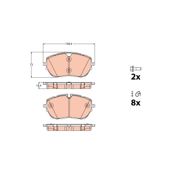 TRW Bremsbelagsatz, Scheibenbremse GDB2121