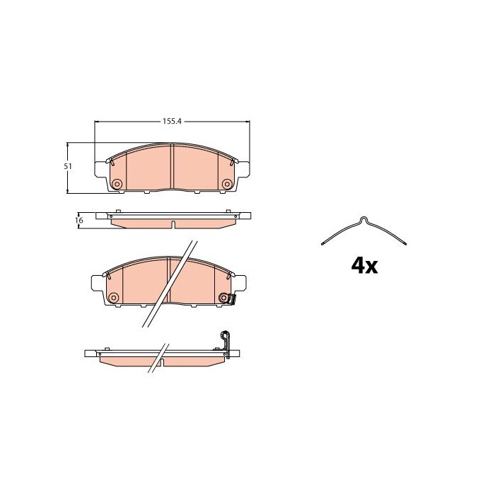 TRW Bremsbelagsatz, Scheibenbremse GDB2124