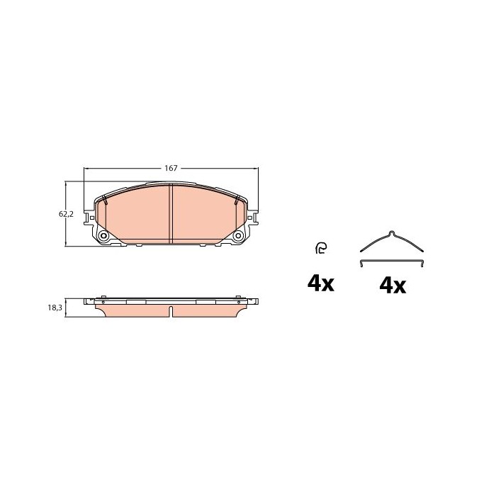 TRW Bremsbelagsatz, Scheibenbremse GDB2142
