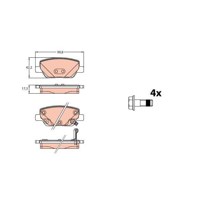 TRW Bremsbelagsatz, Scheibenbremse GDB2156