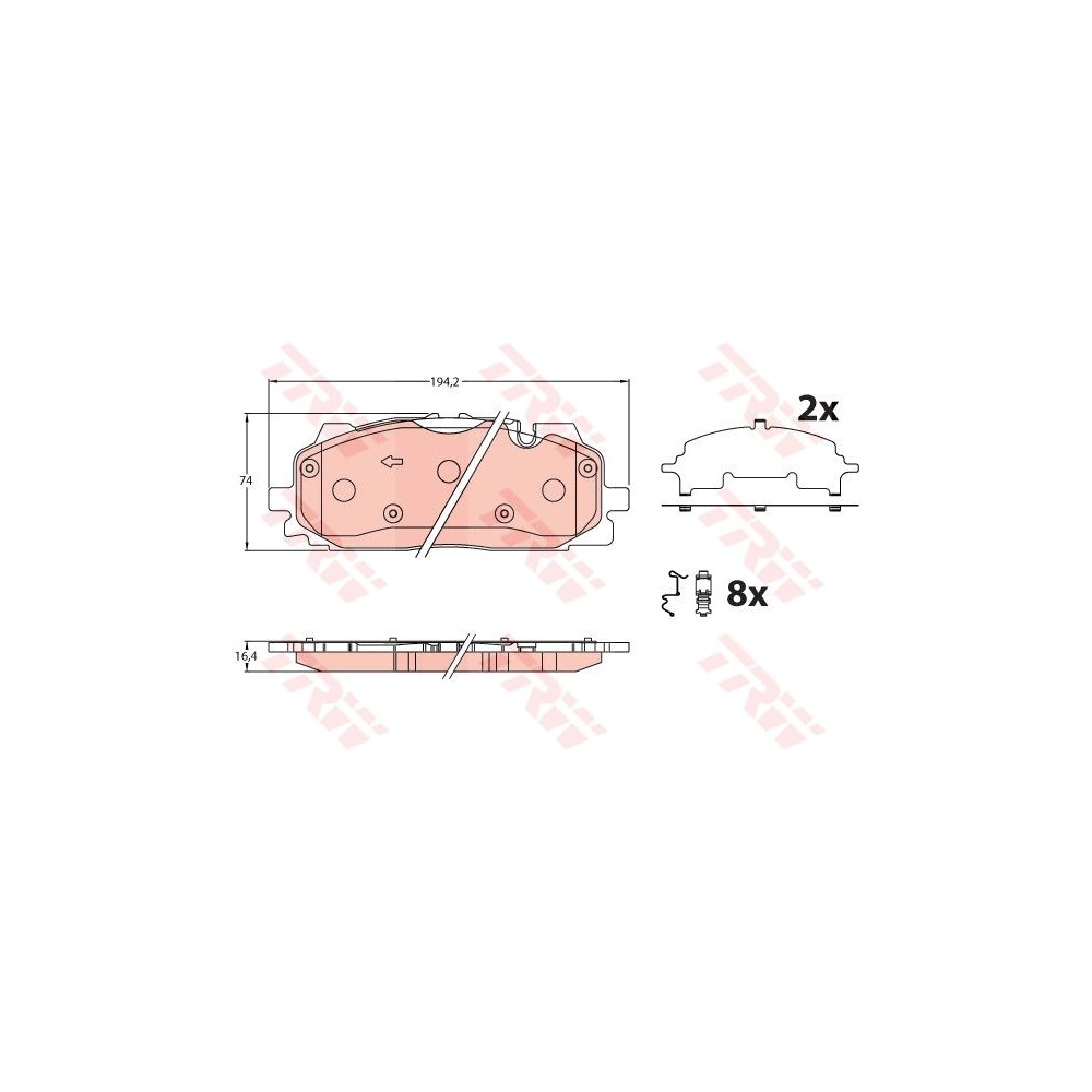 TRW Bremsbelagsatz, Scheibenbremse GDB2190
