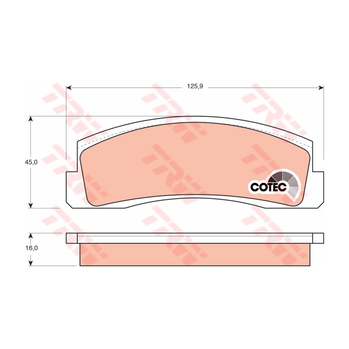 TRW COTEC Bremsbelagsatz, Scheibenbremse GDB265