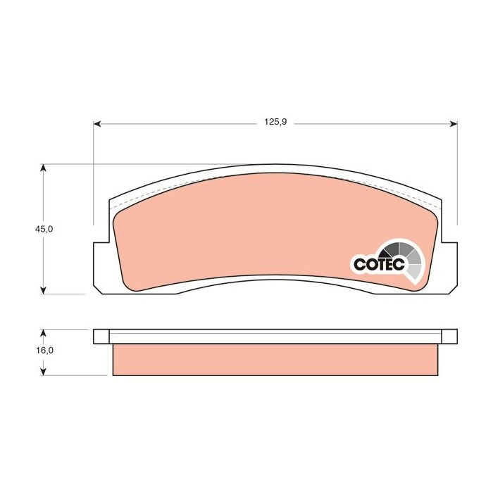 TRW COTEC Bremsbelagsatz, Scheibenbremse GDB265