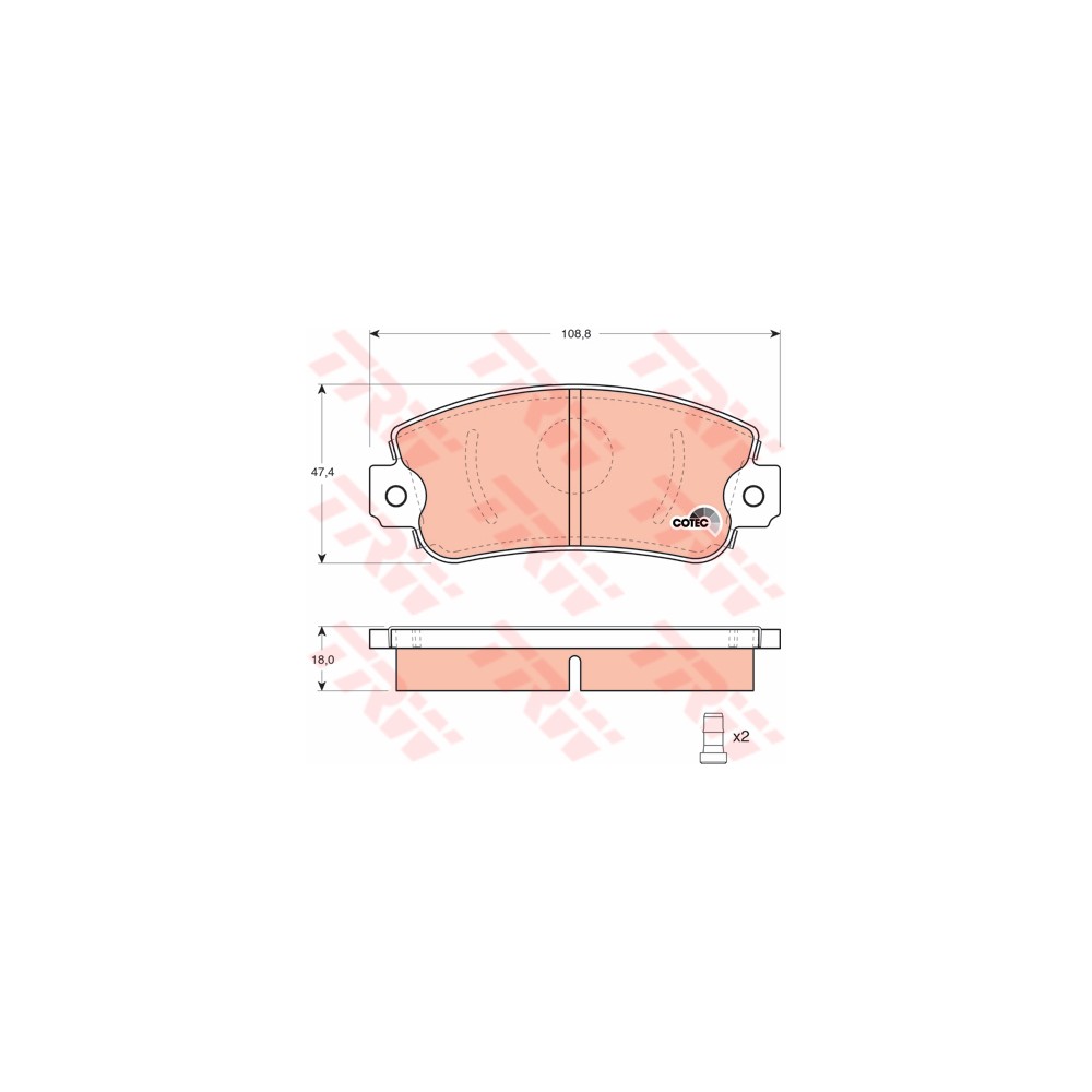 TRW COTEC Bremsbelagsatz, Scheibenbremse GDB297