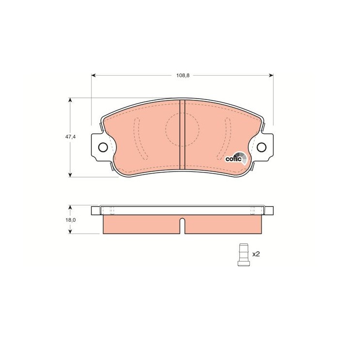 TRW COTEC Bremsbelagsatz, Scheibenbremse GDB297