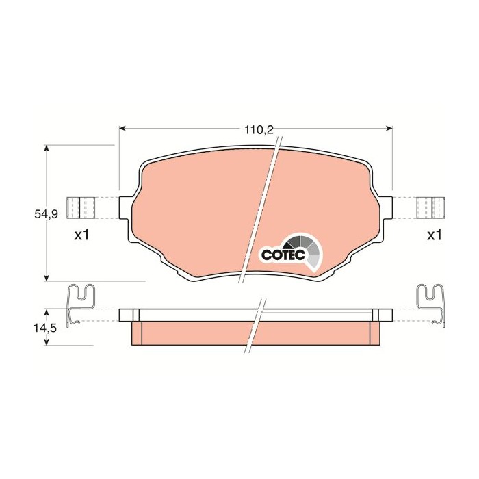 TRW COTEC Bremsbelagsatz, Scheibenbremse GDB3132