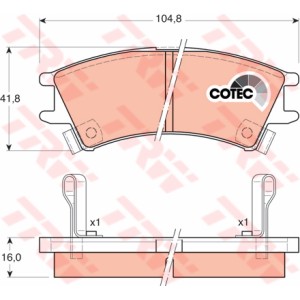 TRW COTEC Bremsbelagsatz, Scheibenbremse GDB3165
