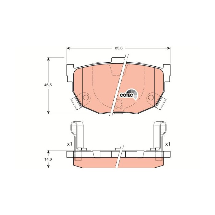 TRW COTEC Bremsbelagsatz, Scheibenbremse GDB3170