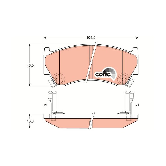 TRW COTEC Bremsbelagsatz, Scheibenbremse GDB3180