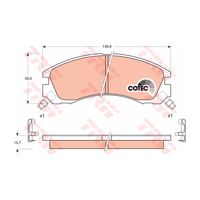 TRW COTEC Bremsbelagsatz, Scheibenbremse GDB3200
