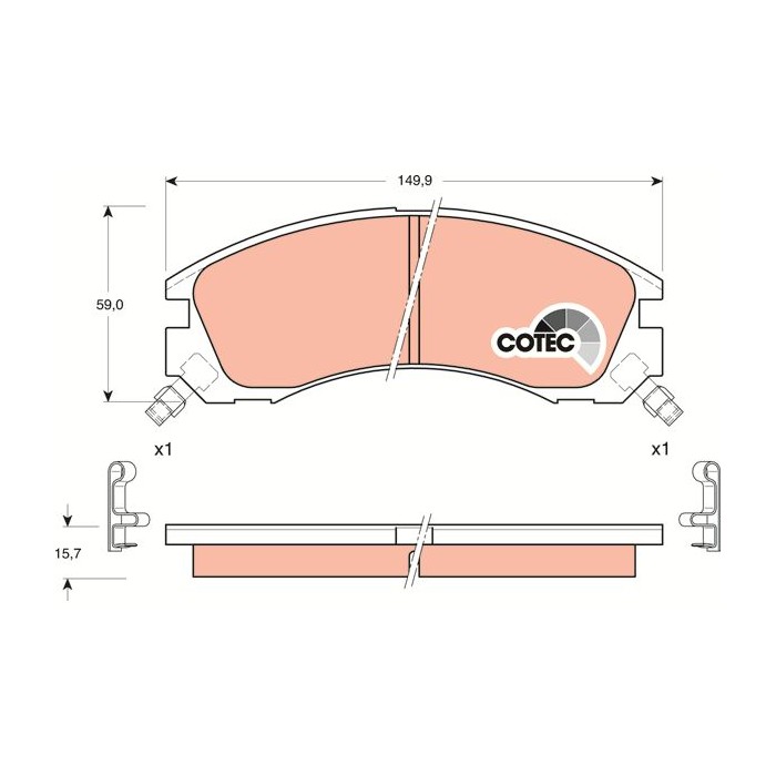 TRW COTEC Bremsbelagsatz, Scheibenbremse GDB3200