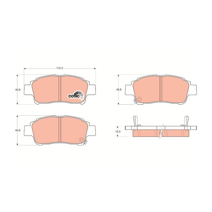 TRW COTEC Bremsbelagsatz, Scheibenbremse GDB3218