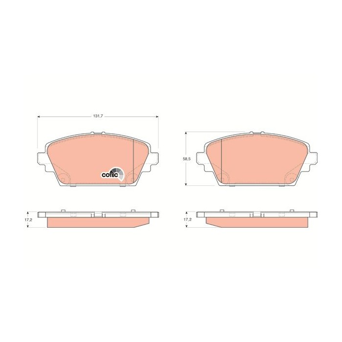 TRW COTEC Bremsbelagsatz, Scheibenbremse GDB3227
