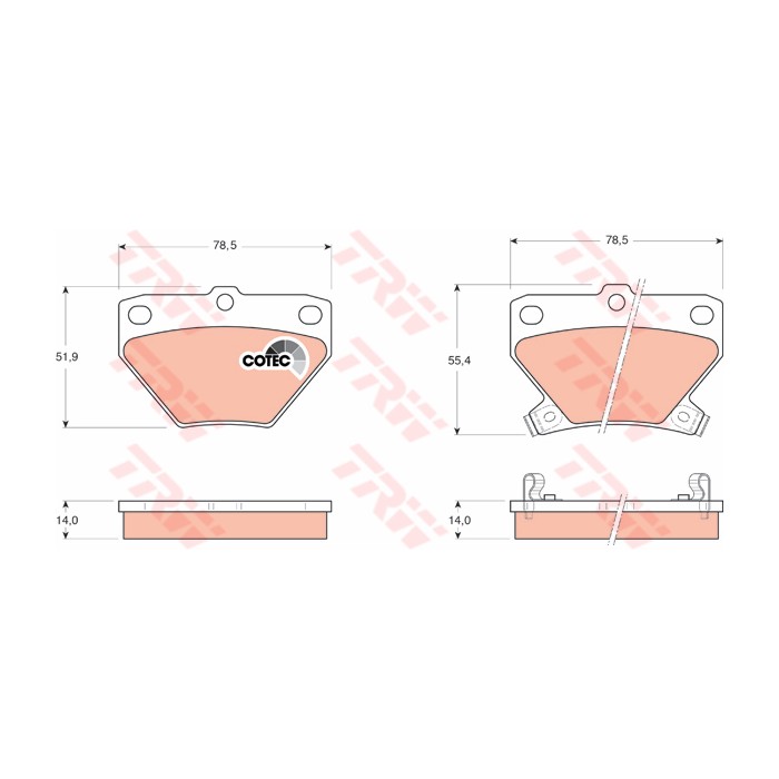 TRW COTEC Bremsbelagsatz, Scheibenbremse GDB3243