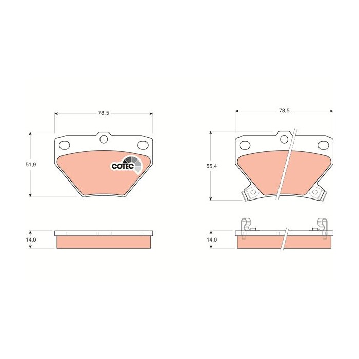 TRW COTEC Bremsbelagsatz, Scheibenbremse GDB3243