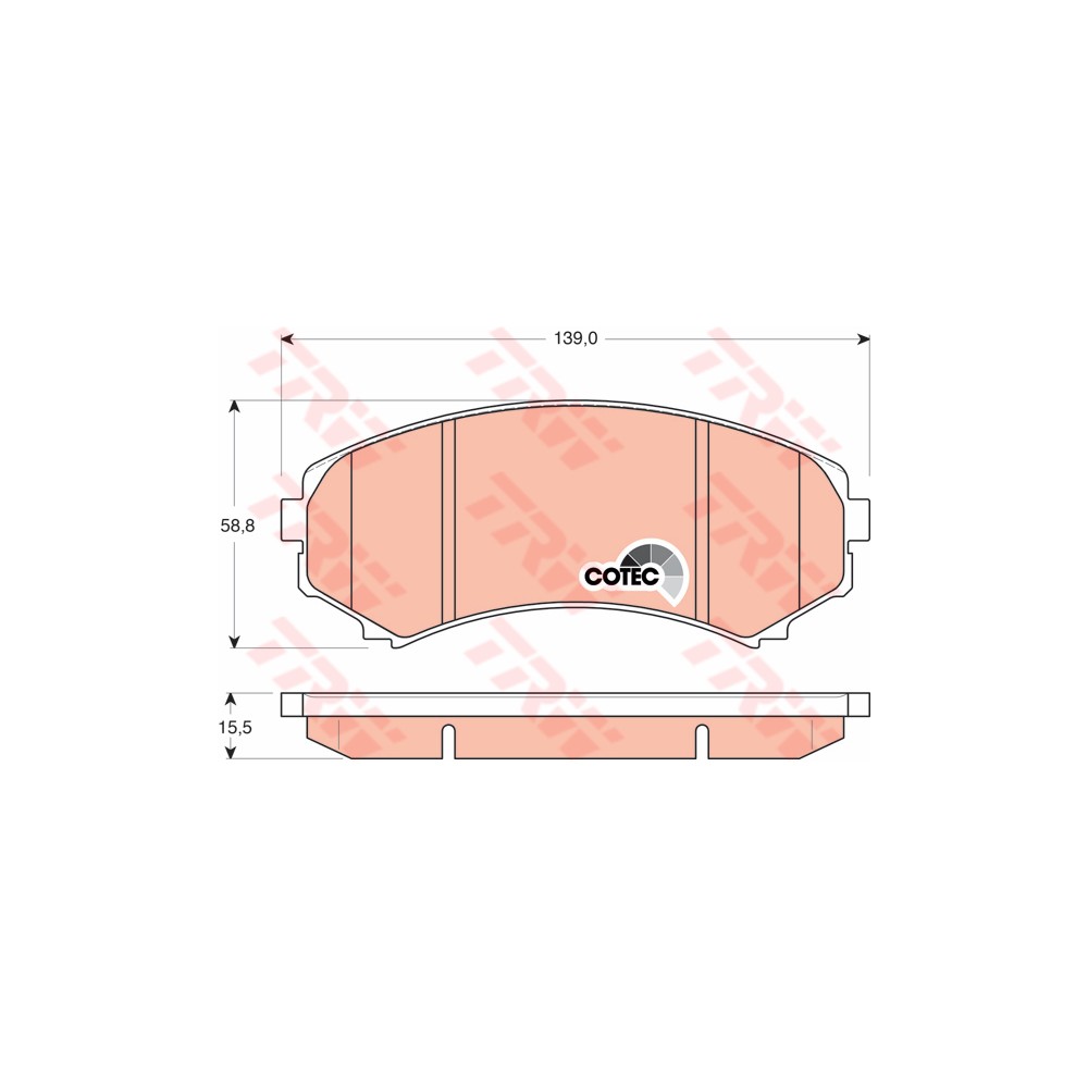 TRW COTEC Bremsbelagsatz, Scheibenbremse GDB3246