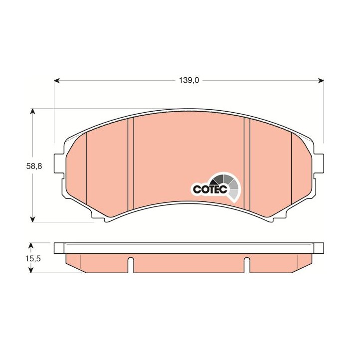 TRW COTEC Bremsbelagsatz, Scheibenbremse GDB3246