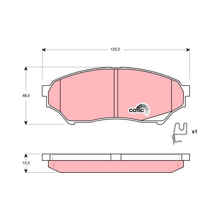 TRW COTEC Bremsbelagsatz, Scheibenbremse GDB3270