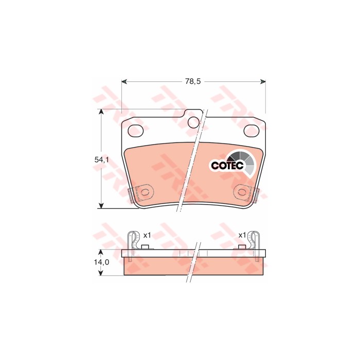 TRW COTEC Bremsbelagsatz, Scheibenbremse GDB3279