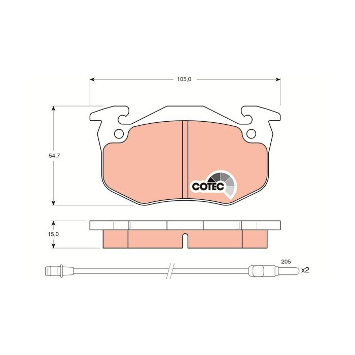 TRW COTEC Bremsbelagsatz, Scheibenbremse GDB328